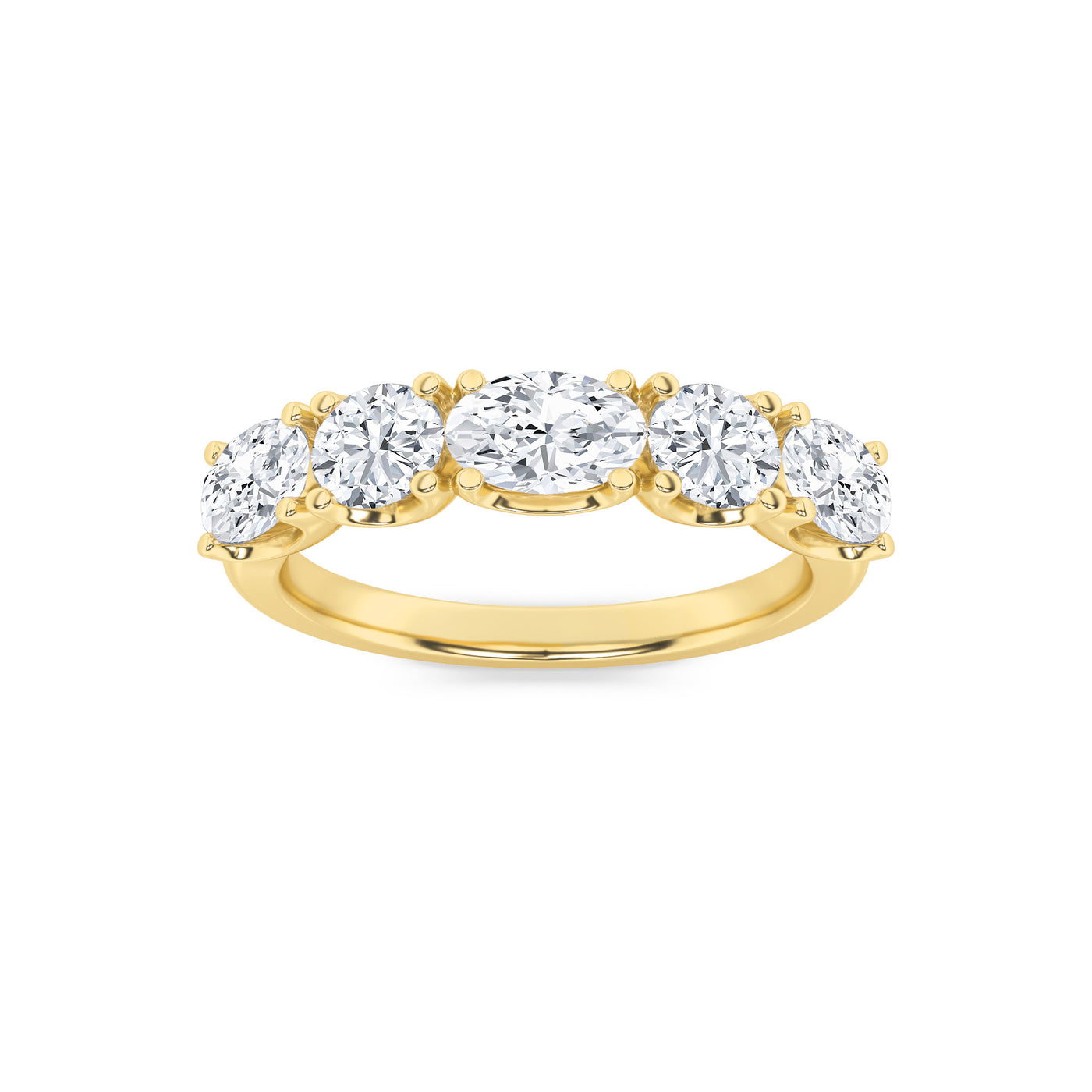 14KY 1.5ct Lab Diamond Oval Cluster Anniversary Ring