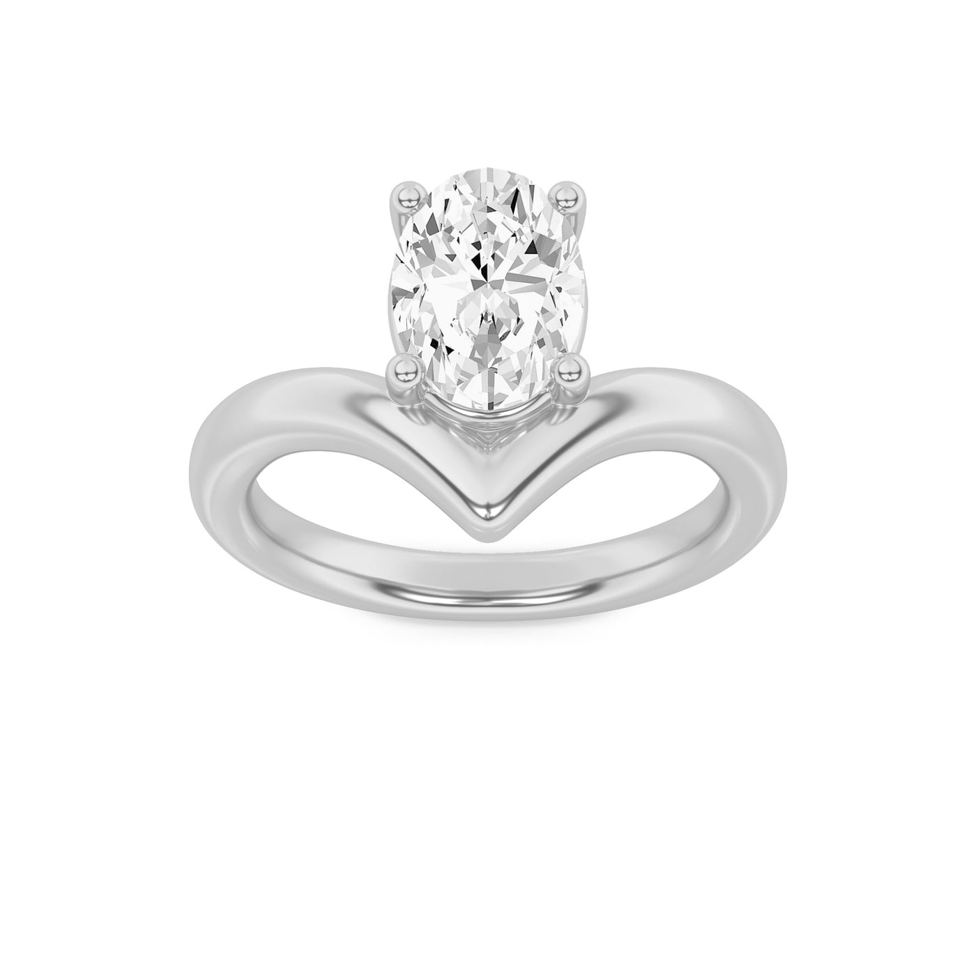 14KW 1.5ct Radiant Oval Lab Diamond Solitaire Ring