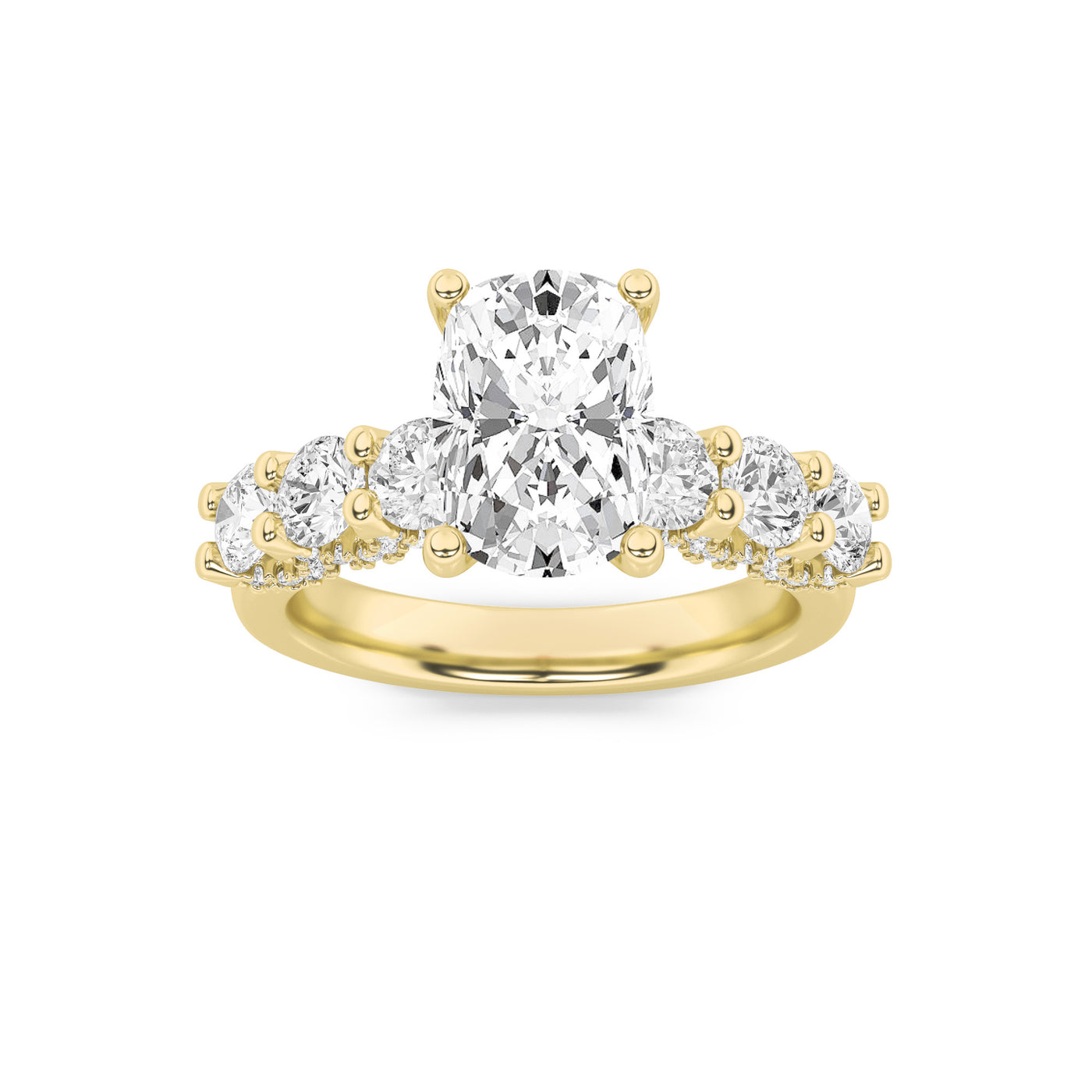14KY 2.5ct Oval Lab Diamond Cluster Engagement Ring