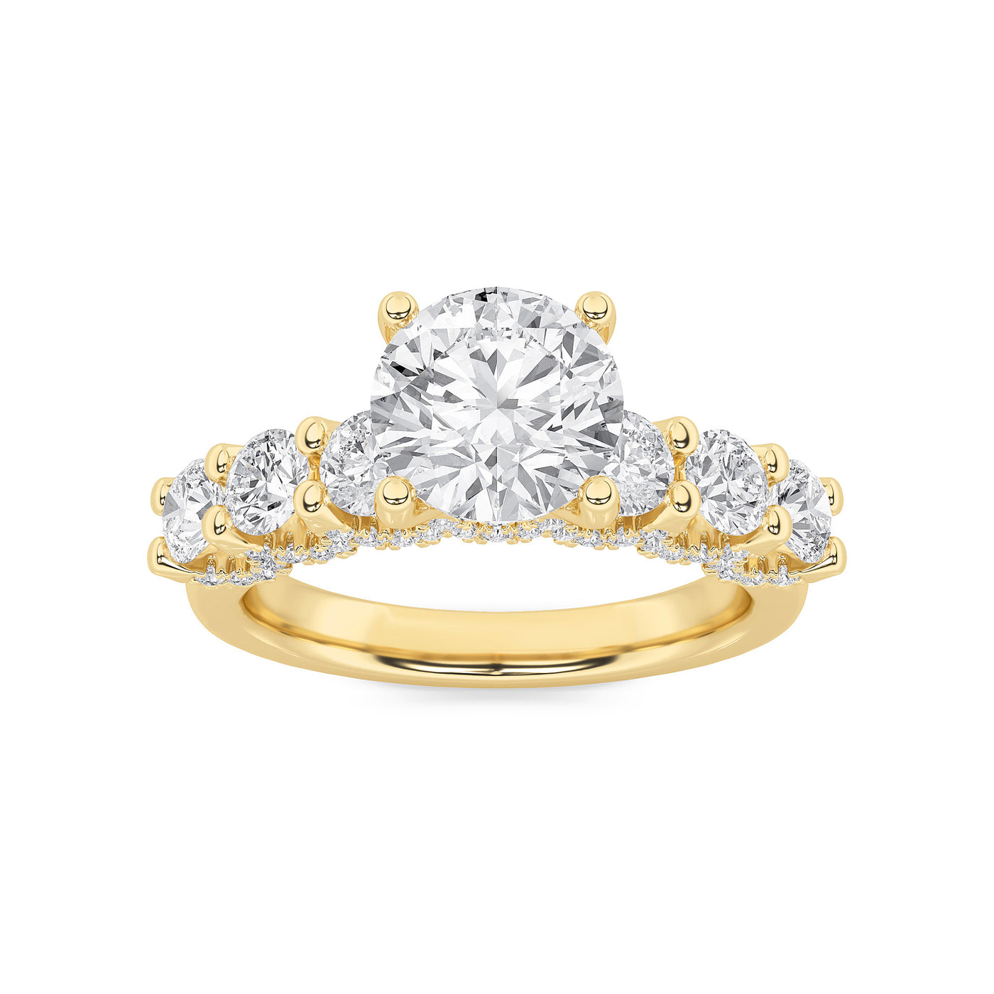 14KY 2.5ct Lab Diamond Cluster Engagement Ring
