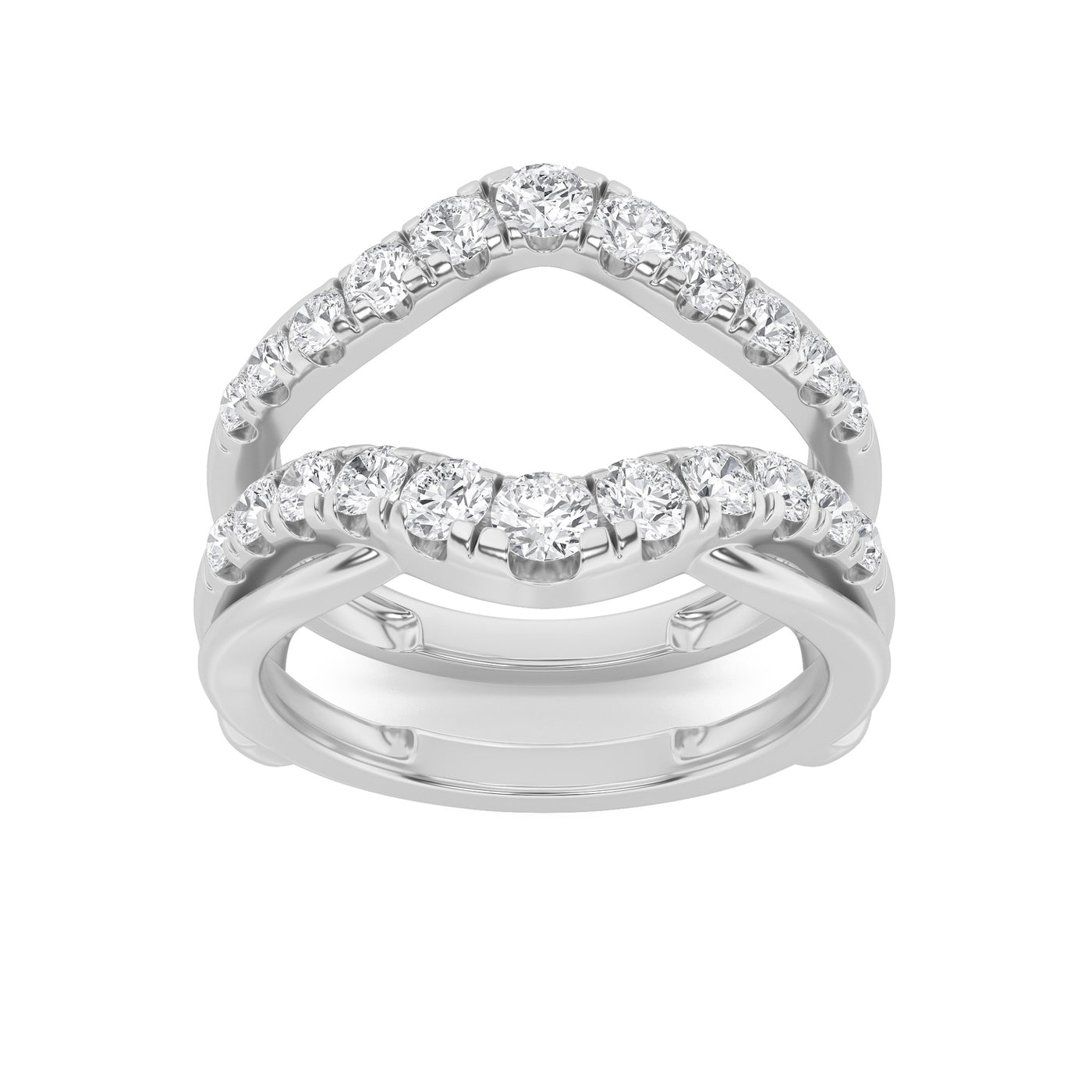 14KW 3ct Lab Diamond Ring F+VS+ Contemporary Size 7