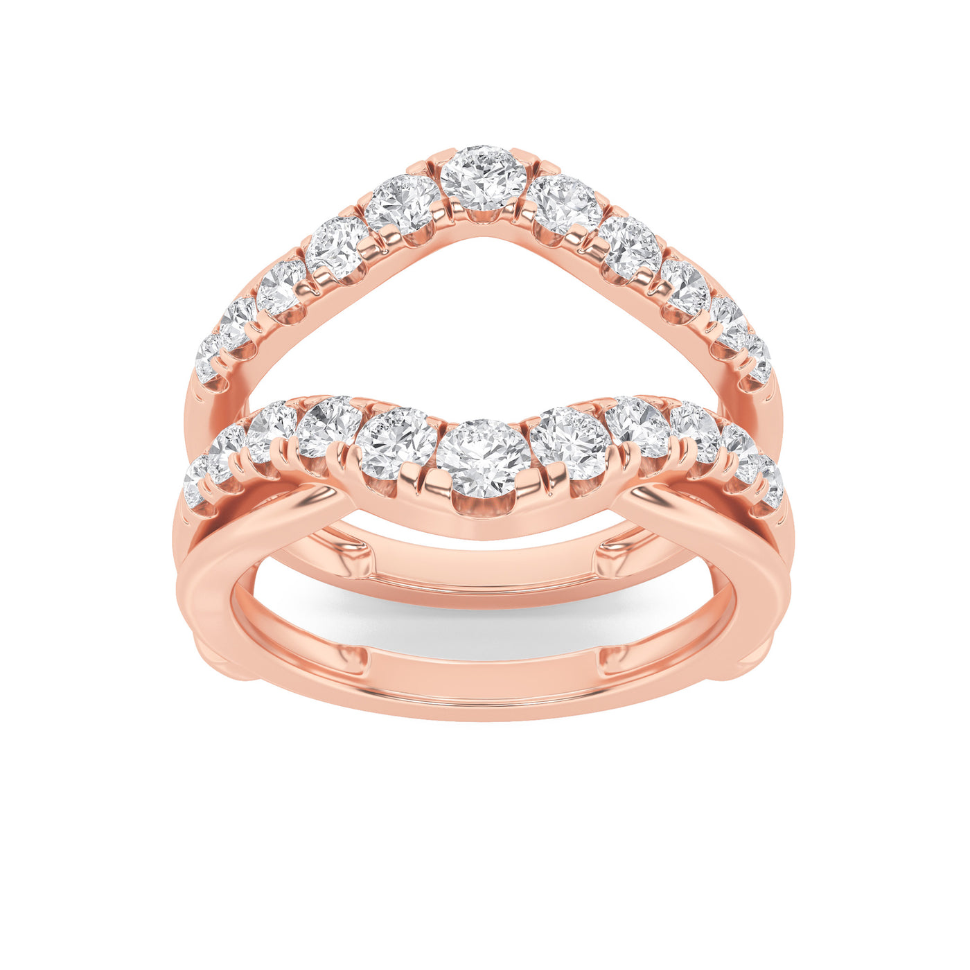 14K Rose Gold 3ct Lab Diamond Halo Ring F+VS+