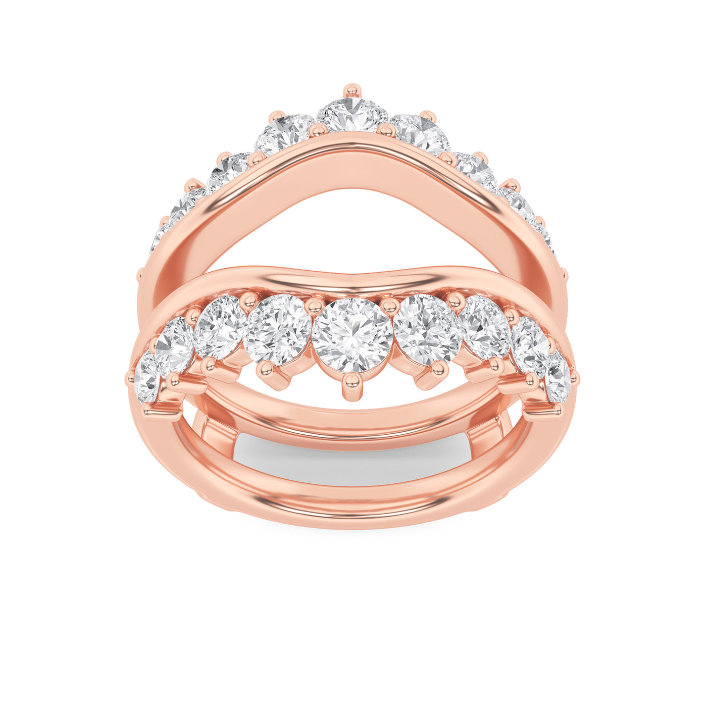 14K Rose Gold 2ct Lab Diamond Contemporary Solitaire Ring