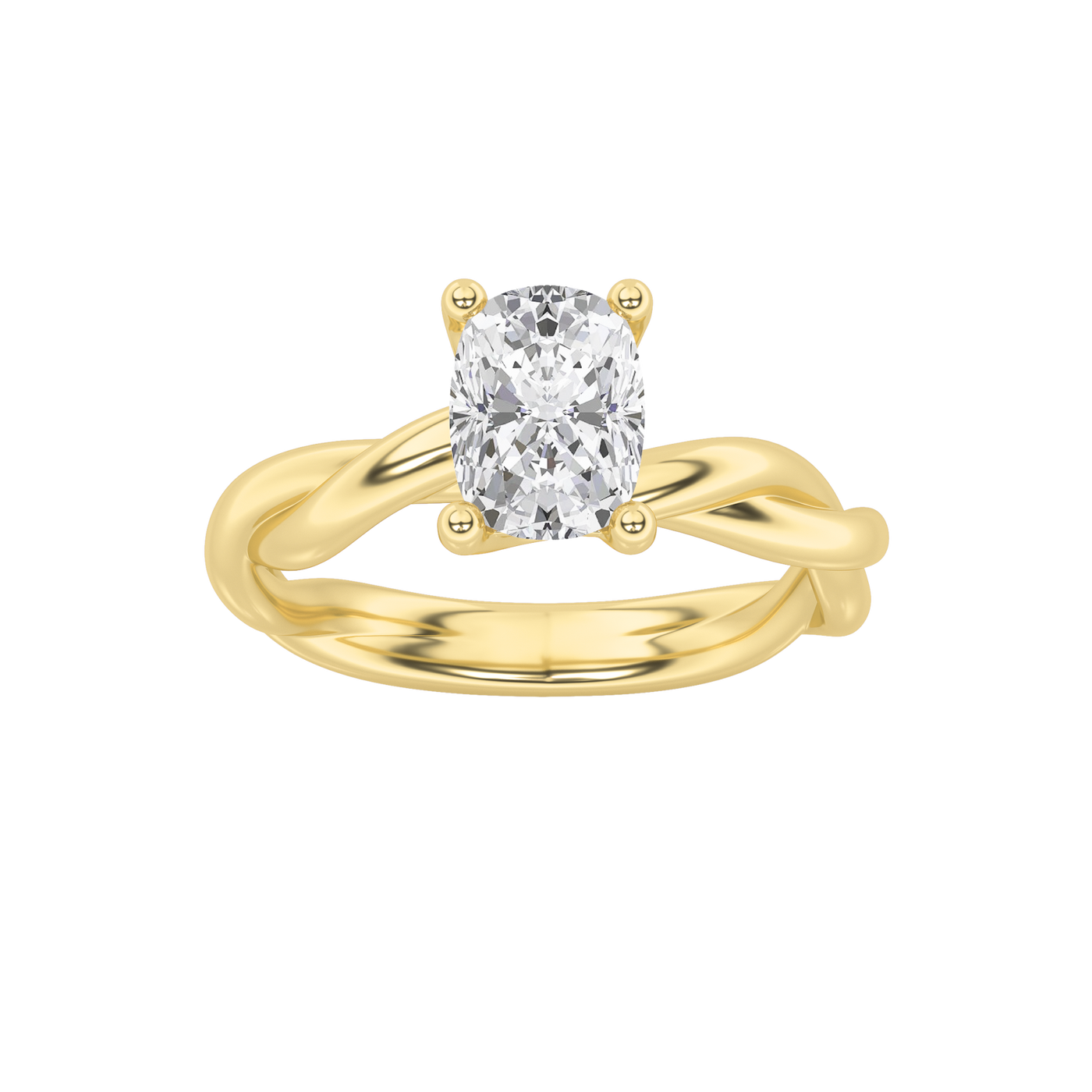 14KY 1ct Lab Diamond Solitaire Engagement Ring