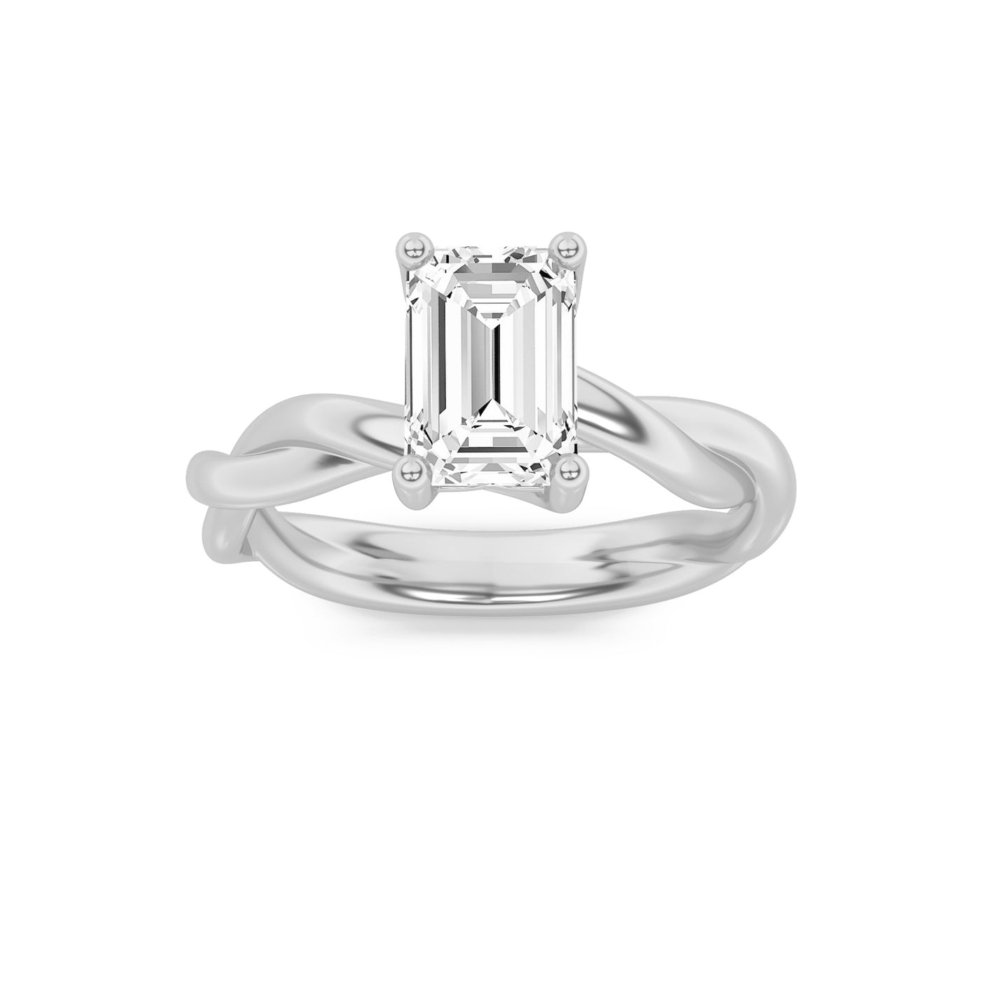 14KW 3ct F+VS+ Lab Diamond Solitaire Engagement Ring