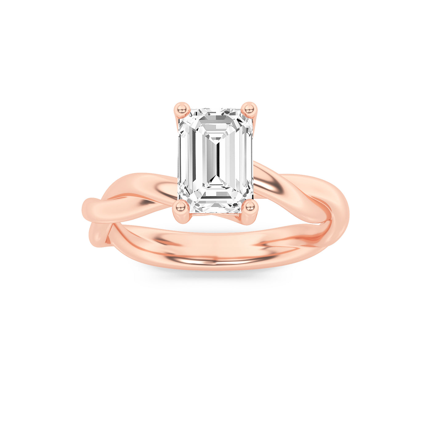 14KR 1.5ct Lab Diamond Emerald Solitaire Ring