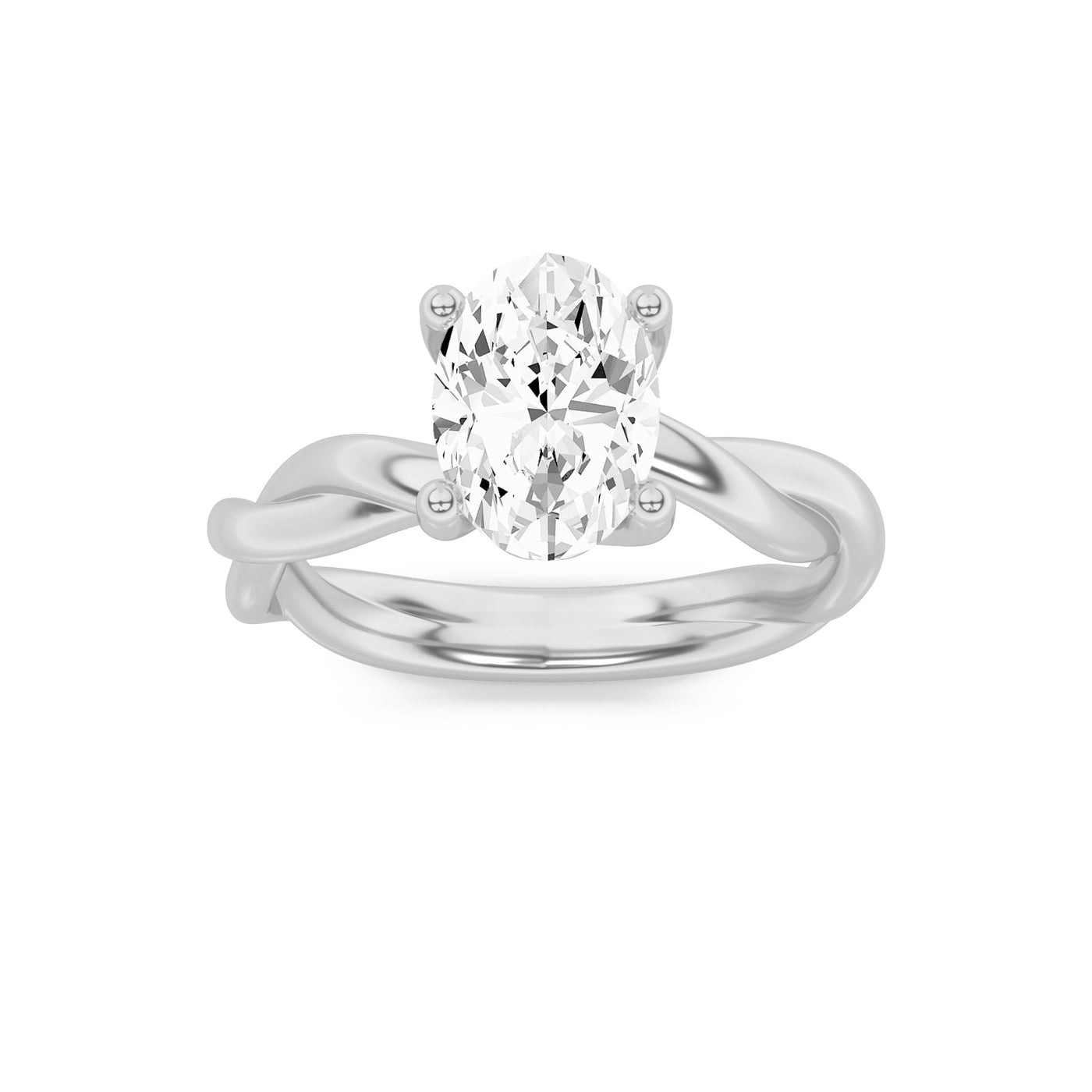 14KY Lab Diamond Oval Solitaire Ring 2.5ct