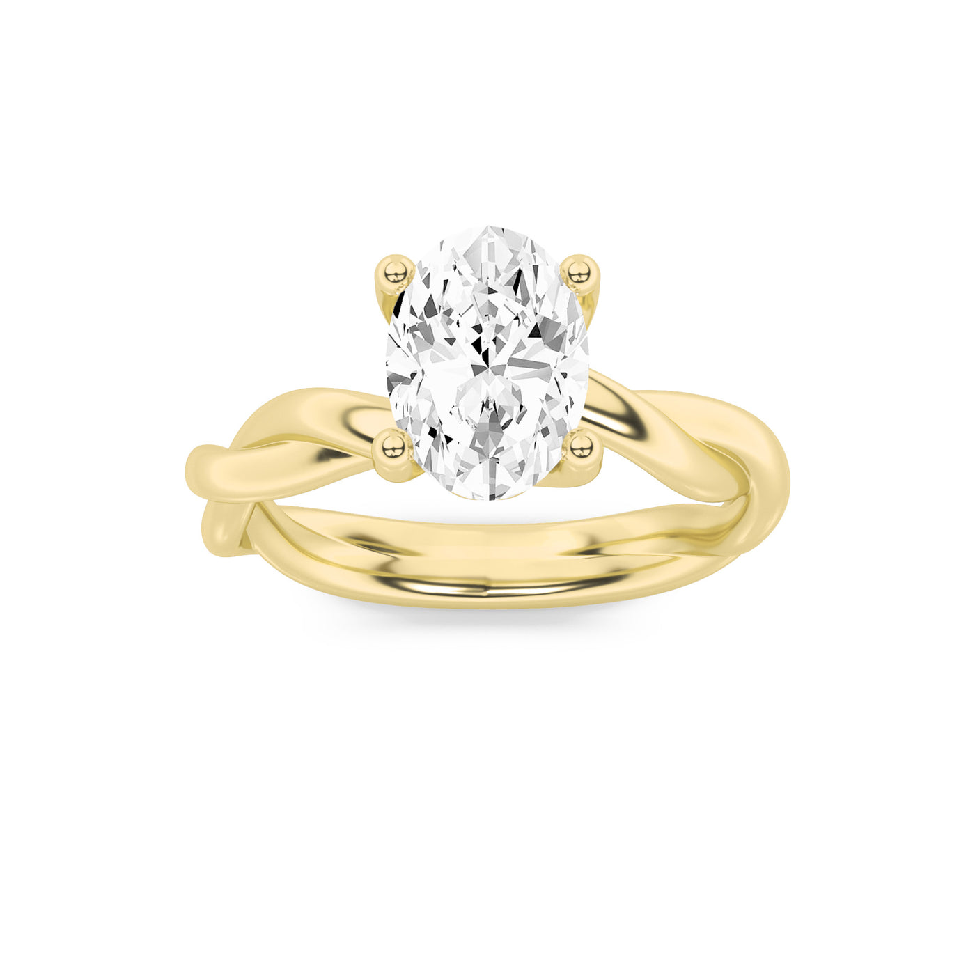 14KY 1.5ct Lab Oval Diamond Solitaire Engagement Ring