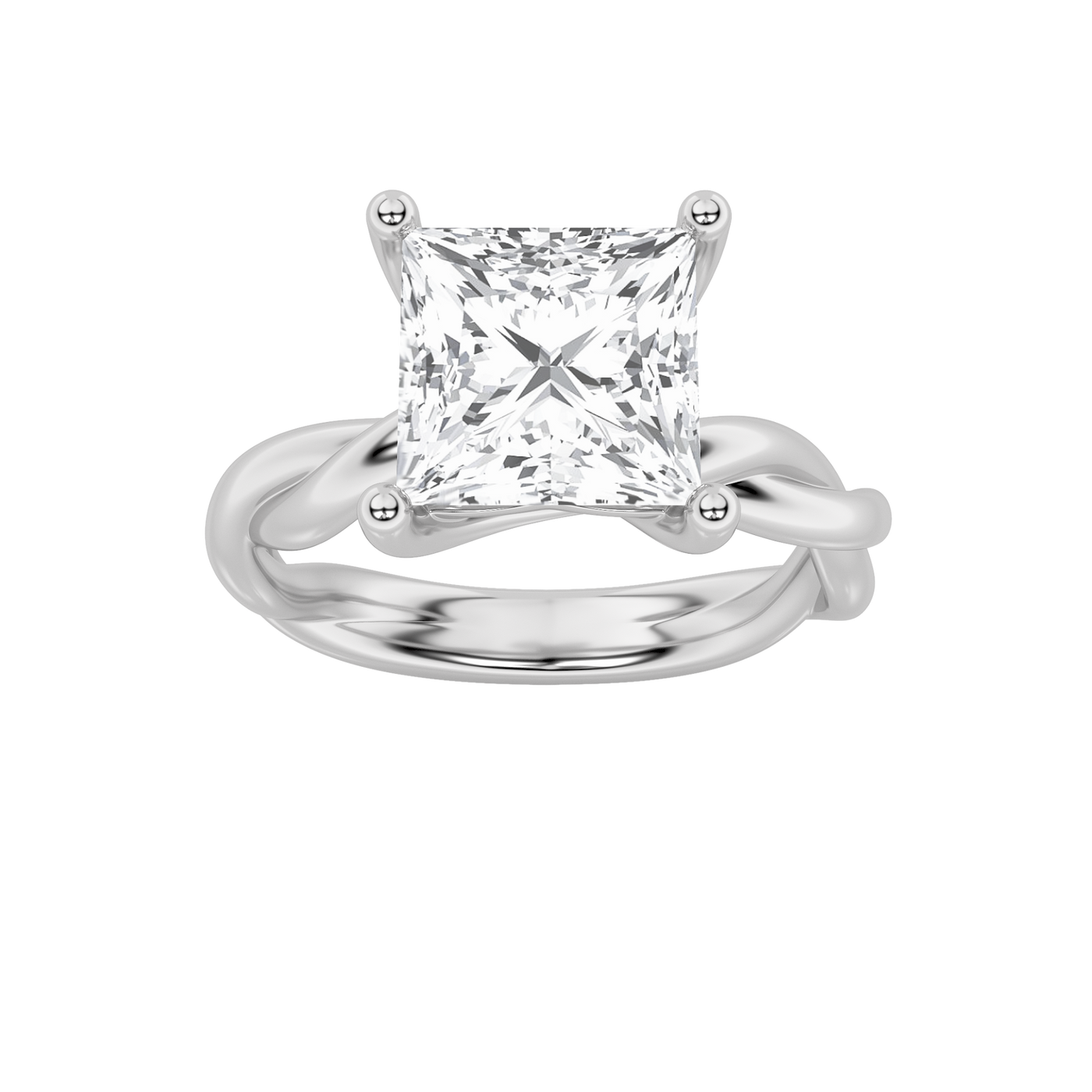 14KY Lab Diamond Solitaire Ring 3ct F+VS+