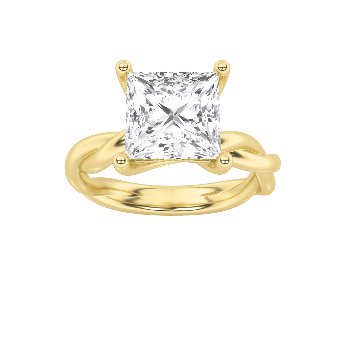 14K Yellow Gold 1ct Lab Diamond Solitaire Engagement Ring