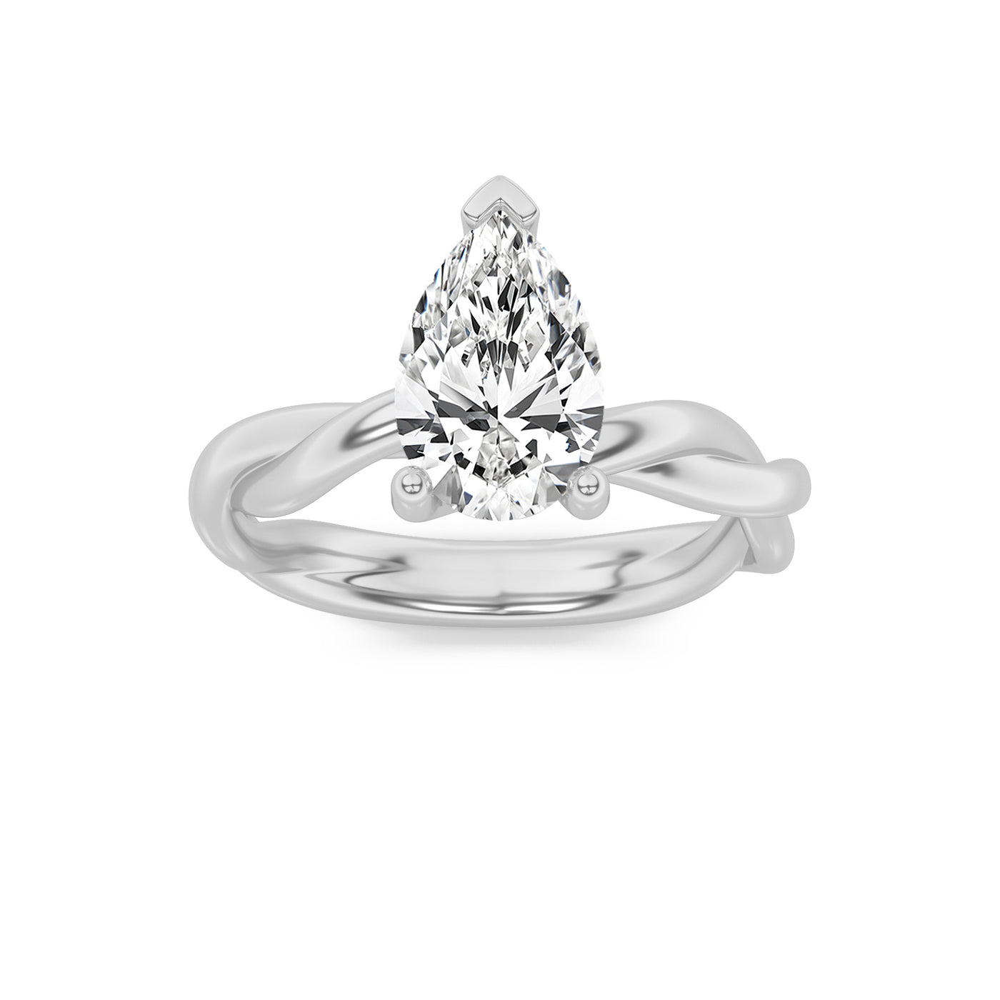 14KW 1ct F+ VS+ Lab Diamond Solitaire Engagement Ring