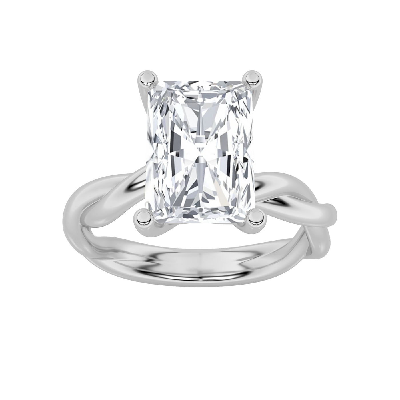 14K White Gold 2ct Lab Diamond Solitaire Ring