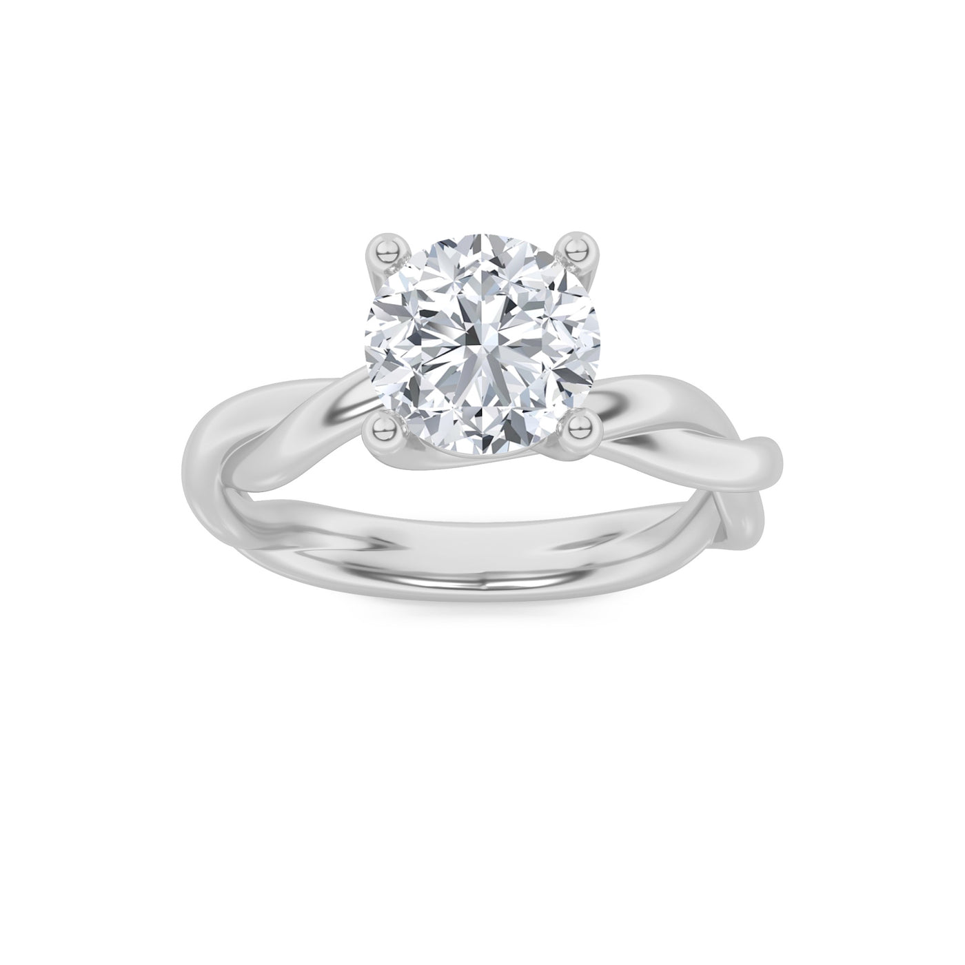 14KW 1ct F+ VS+ Lab Diamond Solitaire Ring