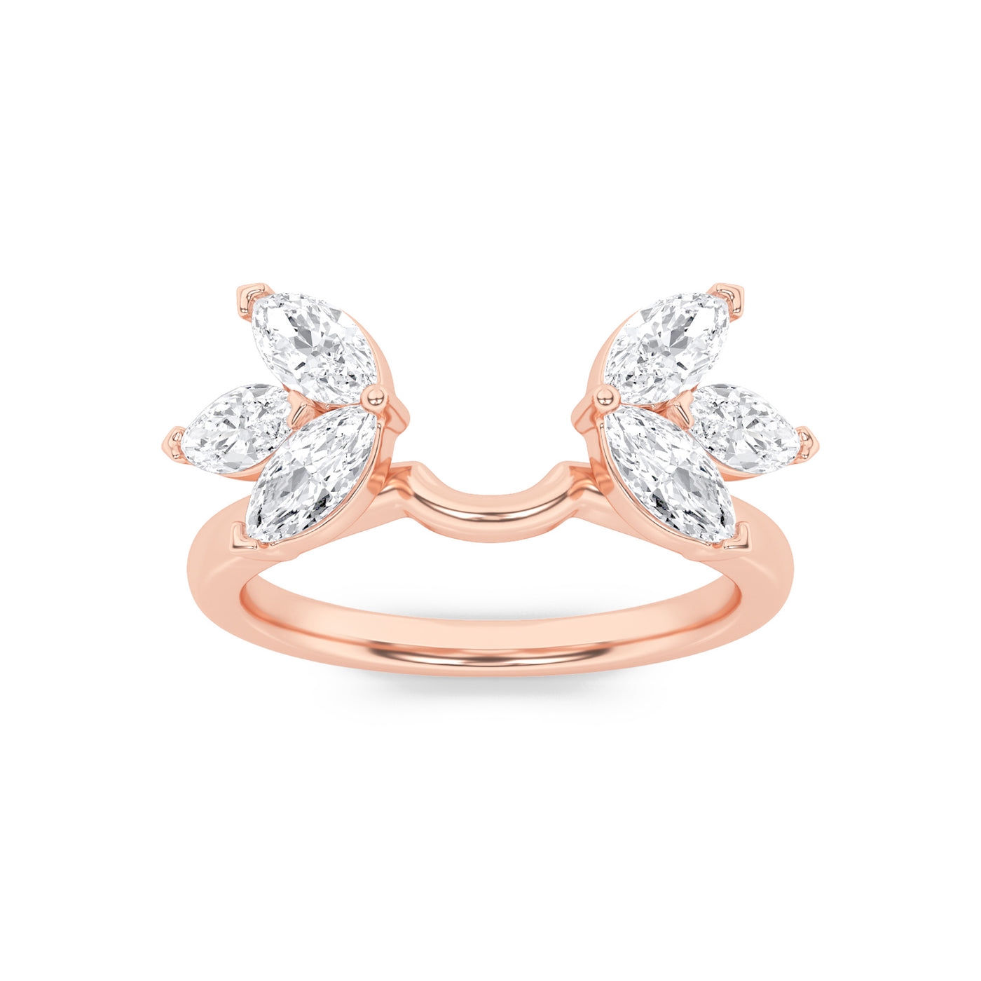 14KR 1.1ct Lab Diamond Marquise Cluster Statement Ring
