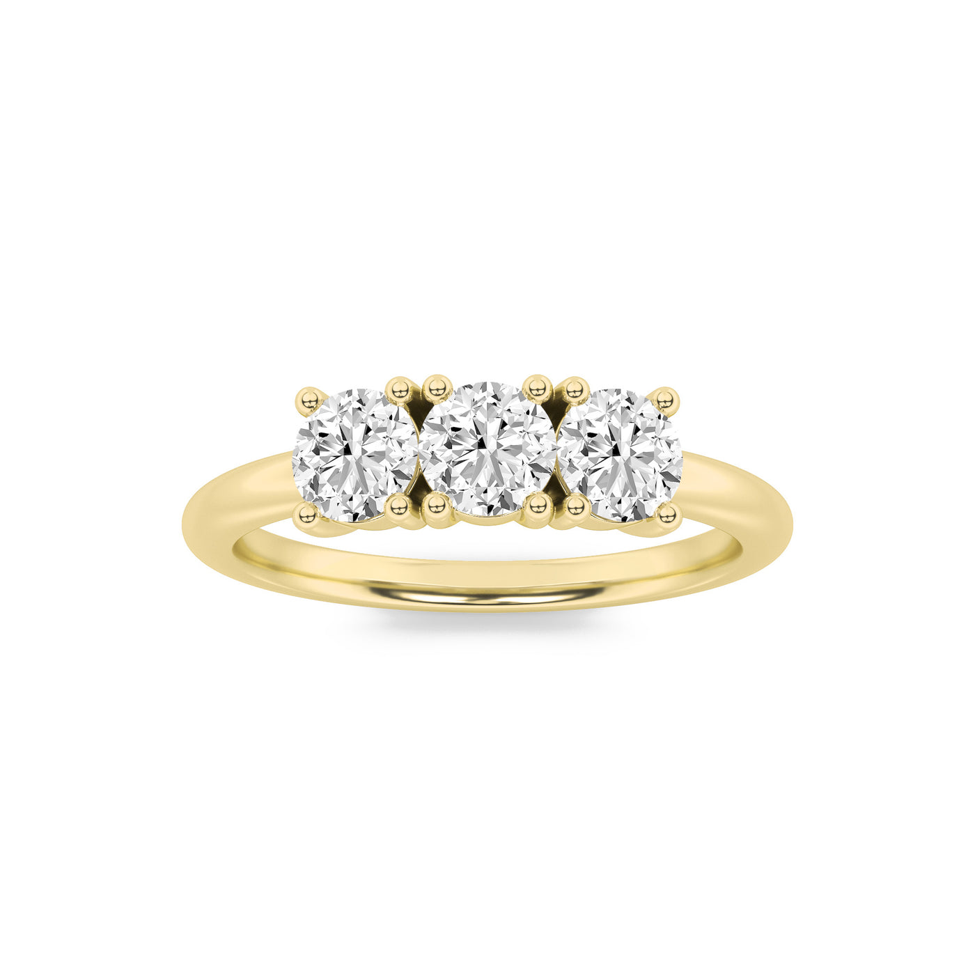 14KY 3.54CT Lab Diamond Three-Stone Ring