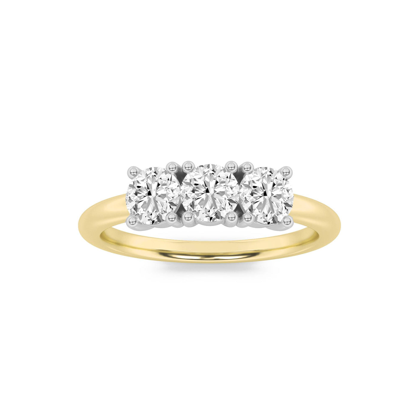 14KWG 2ct G+ VS+ Lab Diamond Three-Stone Ring