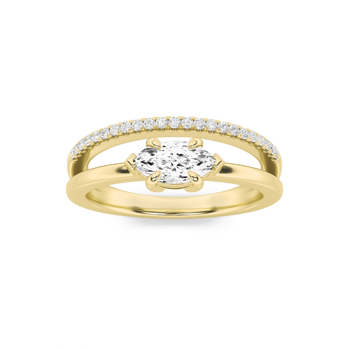 14KY 0.5ct Lab Diamond Split Shank Ring