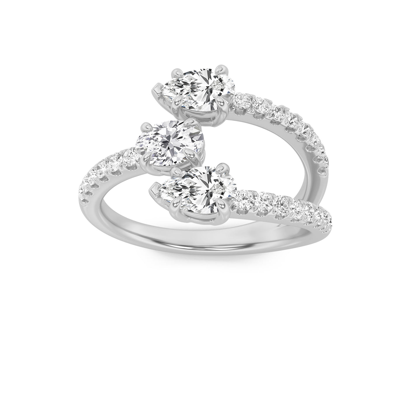 14KW 1ct Lab Diamond Oval Cluster Ring Size 7