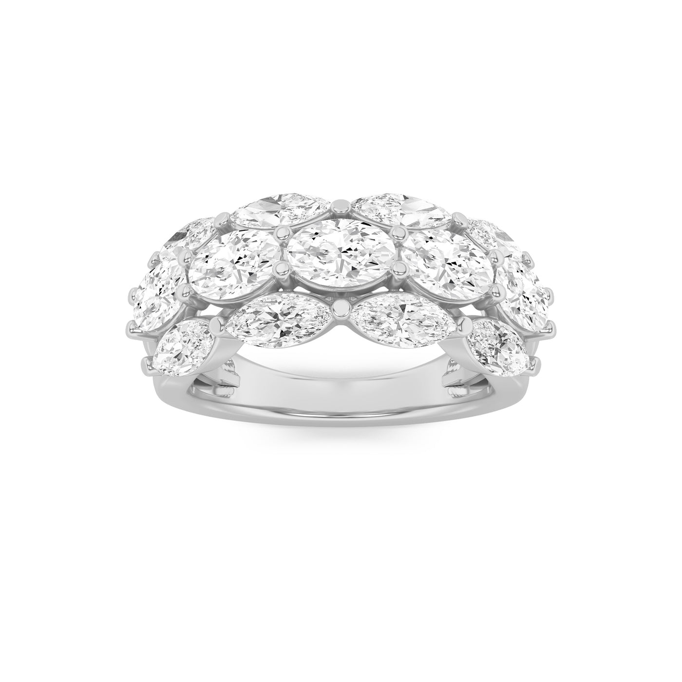 14KW 3ct Lab Diamond Oval Cluster Ring Size 7