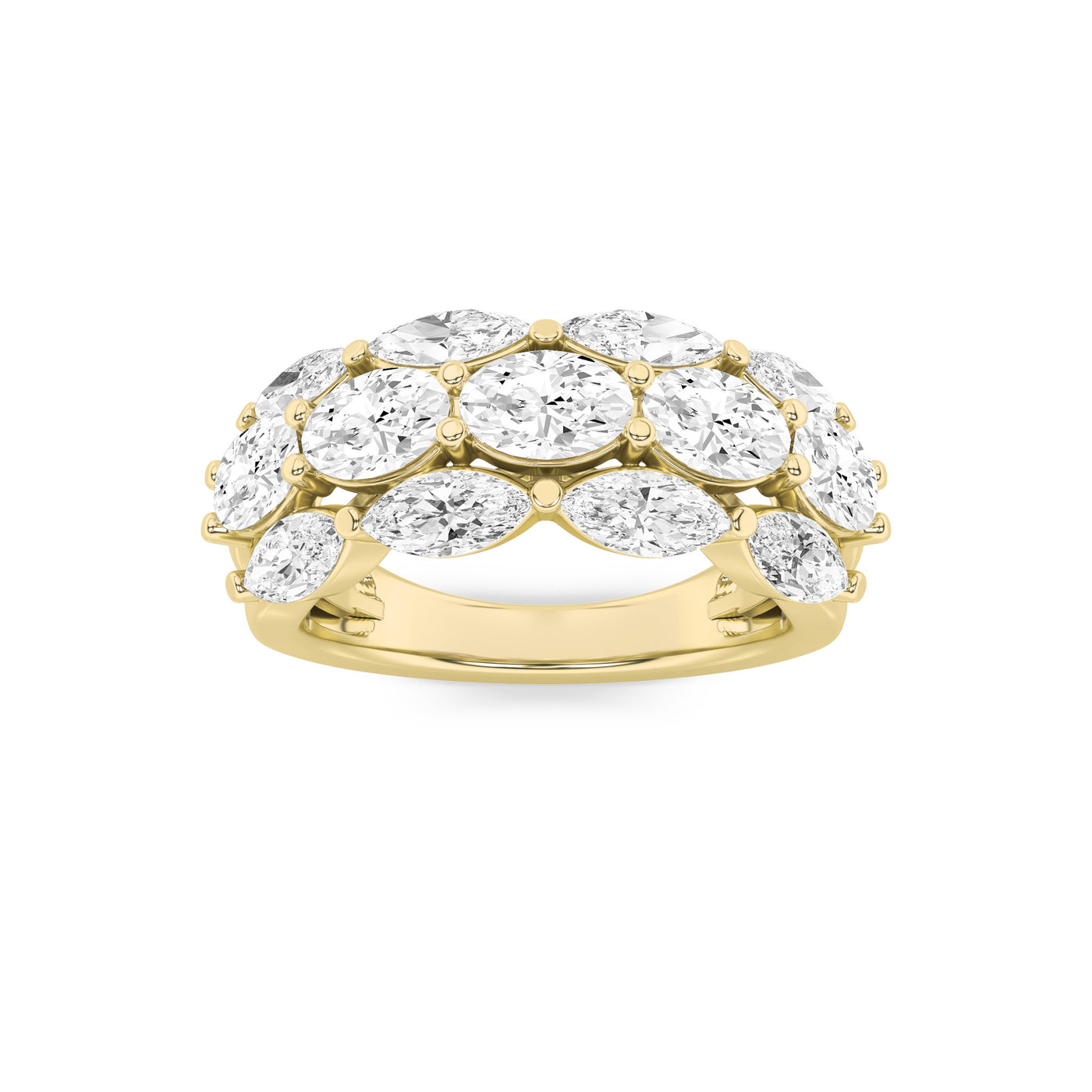 14KY 3ct Lab Diamond Oval Cluster Ring Size 7