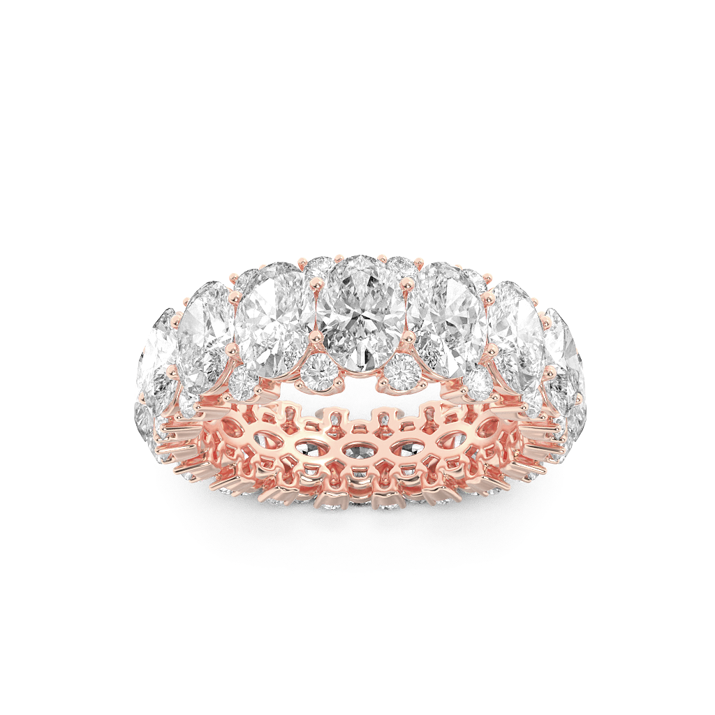 14KR 6.7ctw Lab Diamond Oval Stackable Anniversary Ring