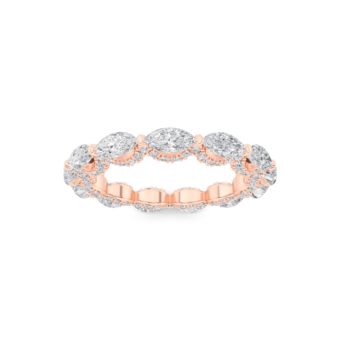 14KR 2.55ct Lab Diamond Vintage Marquise Anniversary Ring