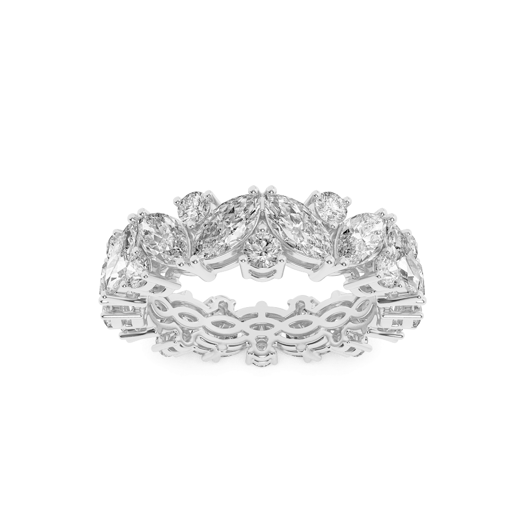 14K White Gold 3ct Lab Diamond Anniversary Ring