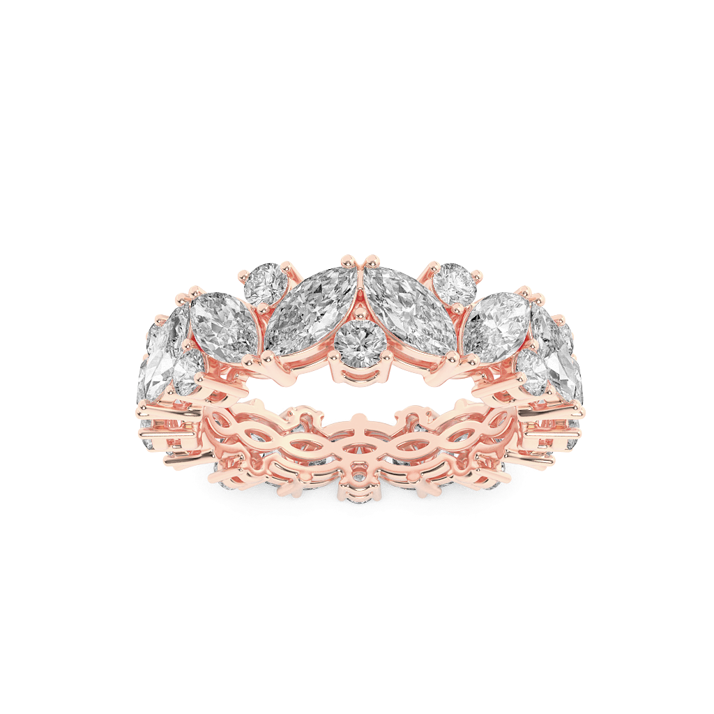 14KR 3ct F+VVS+ Lab Diamond Anniversary Band