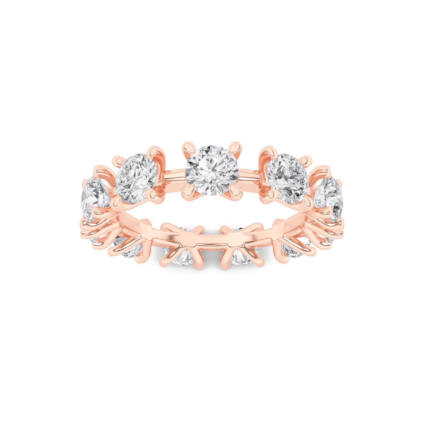 14KR 3ct F+VS+ Lab Diamond Anniversary Band