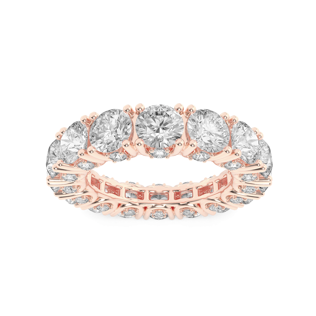 14KR 7ct F+VS Lab Diamond Anniversary Statement Ring