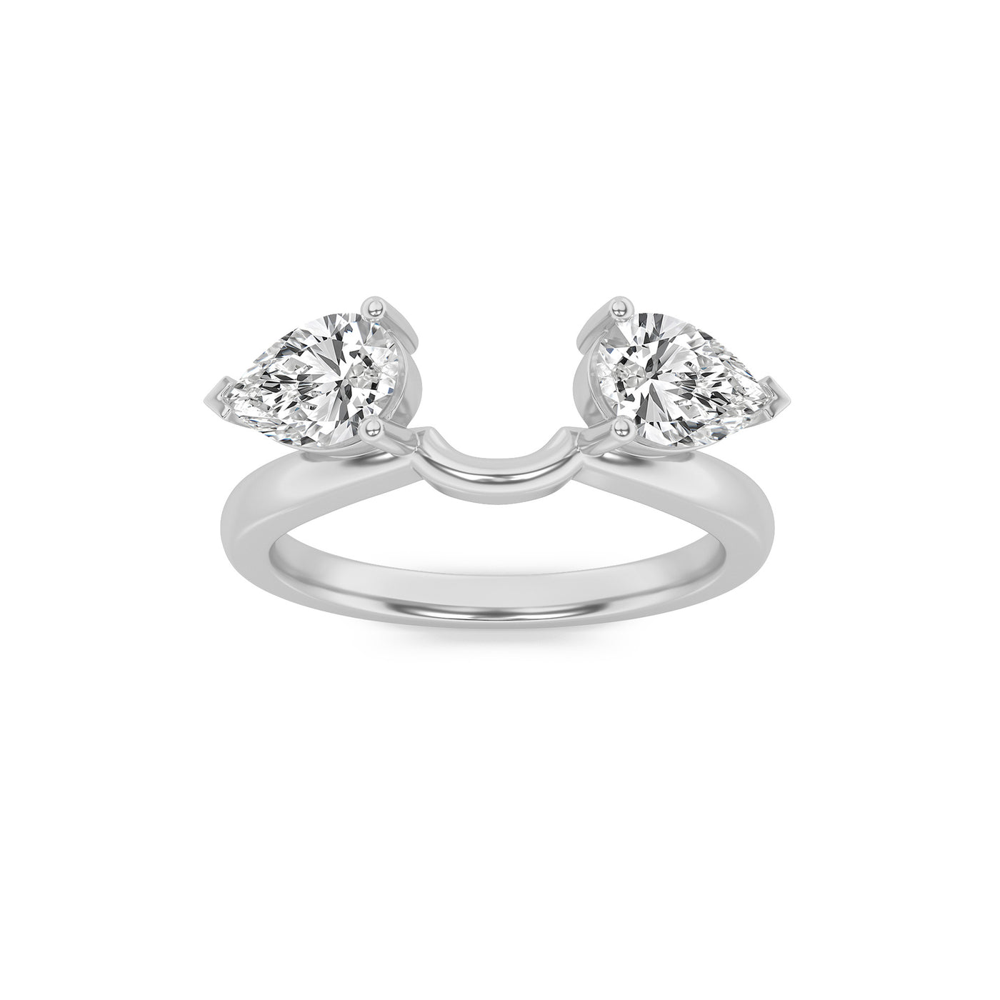 14KW 1ct F+ VS+ Lab Diamond Pear Solitaire Ring