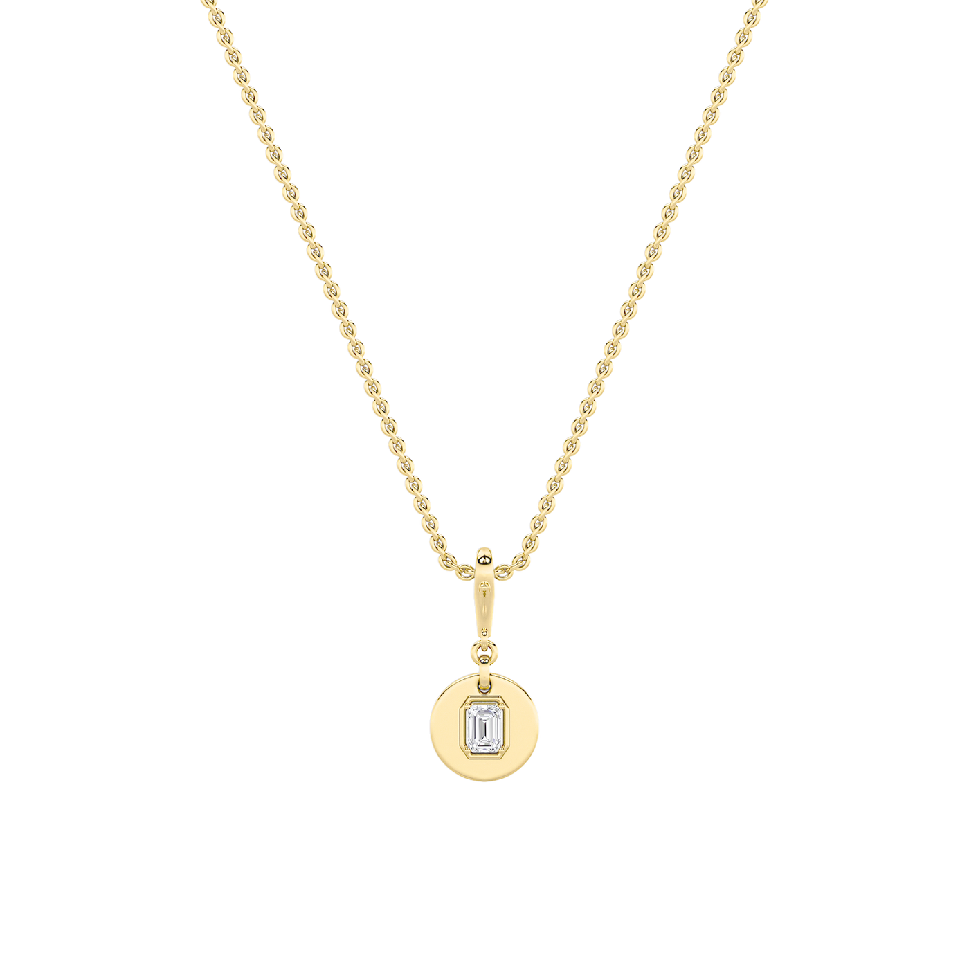 14K Yellow Gold Lab Diamond Pendant 1ct