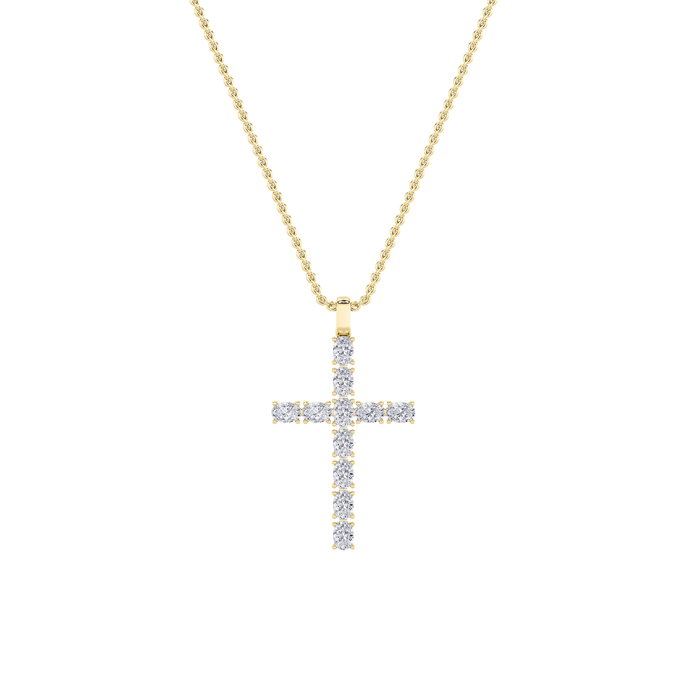 14KY 2.1ct Lab Diamond Oval Religious Pendant