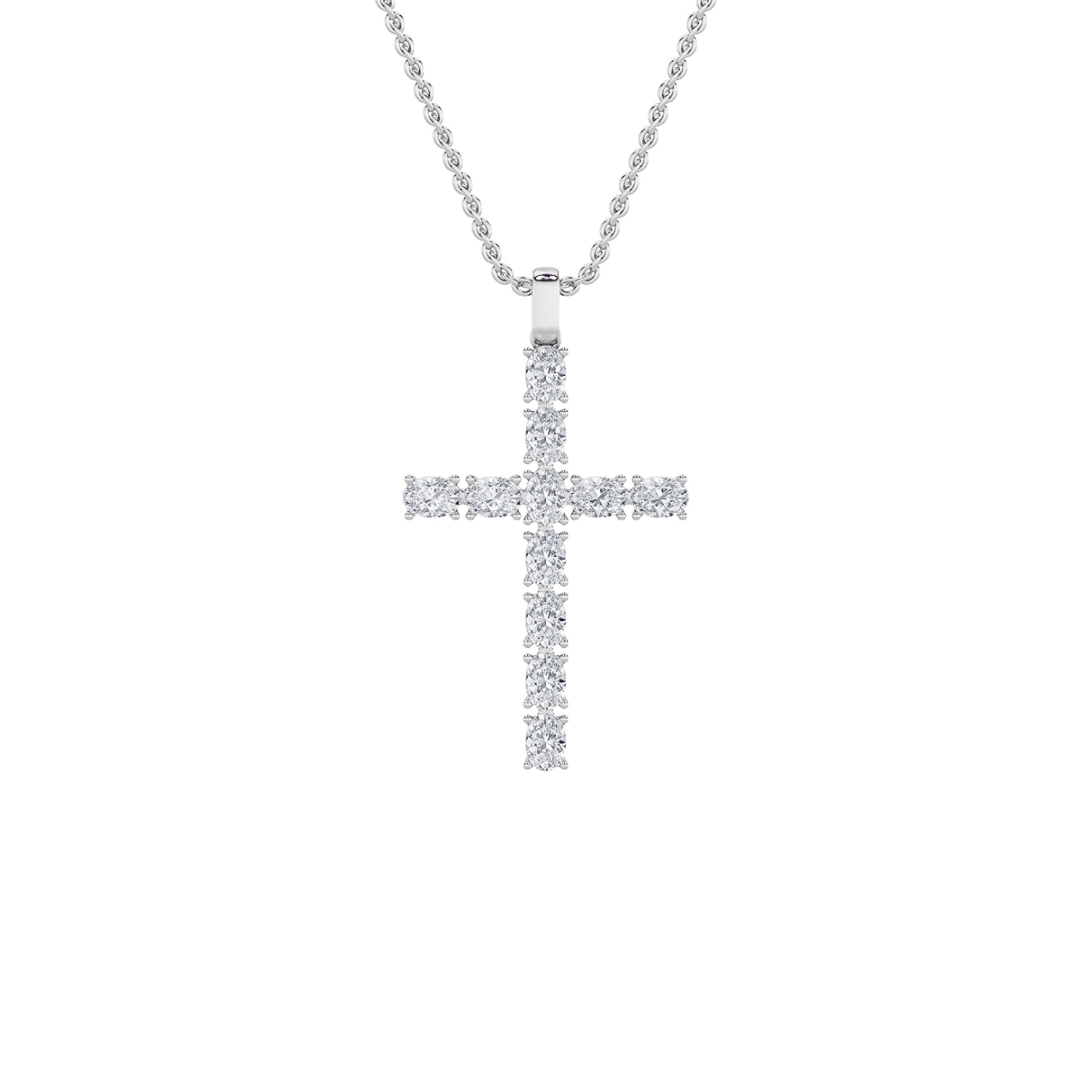 14KW 2.1ct Lab Diamond Oval Religious Pendant