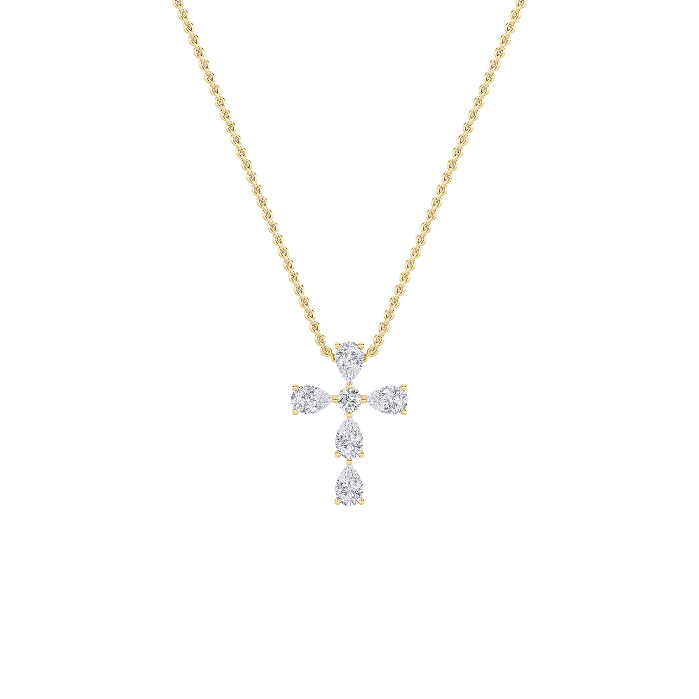 14KY 2.5ct Lab Diamond Religious Pear Pendant