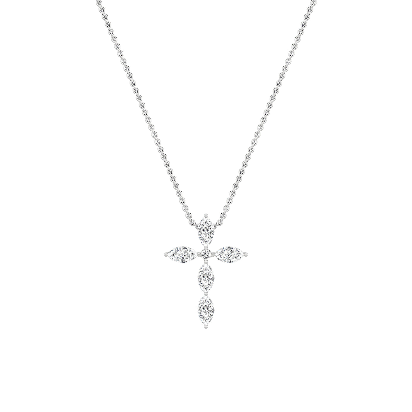 14KW 2ct Lab Diamond Religious Marquise Pendant