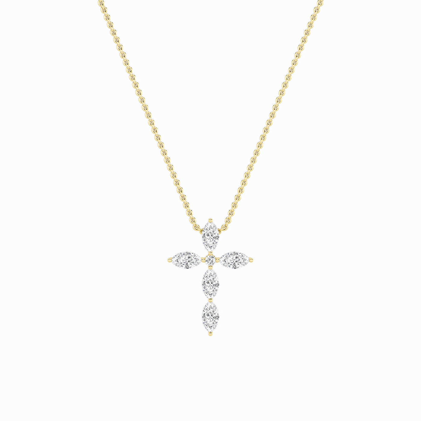 14KY 2ct Lab Diamond Religious Marquise Pendant