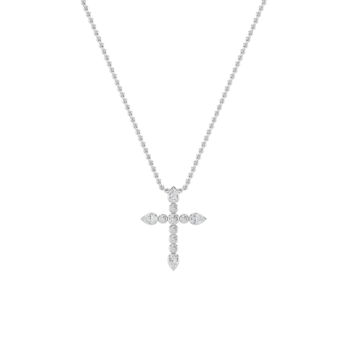14KW 1.5ct Lab Diamond Religious Pear Pendant