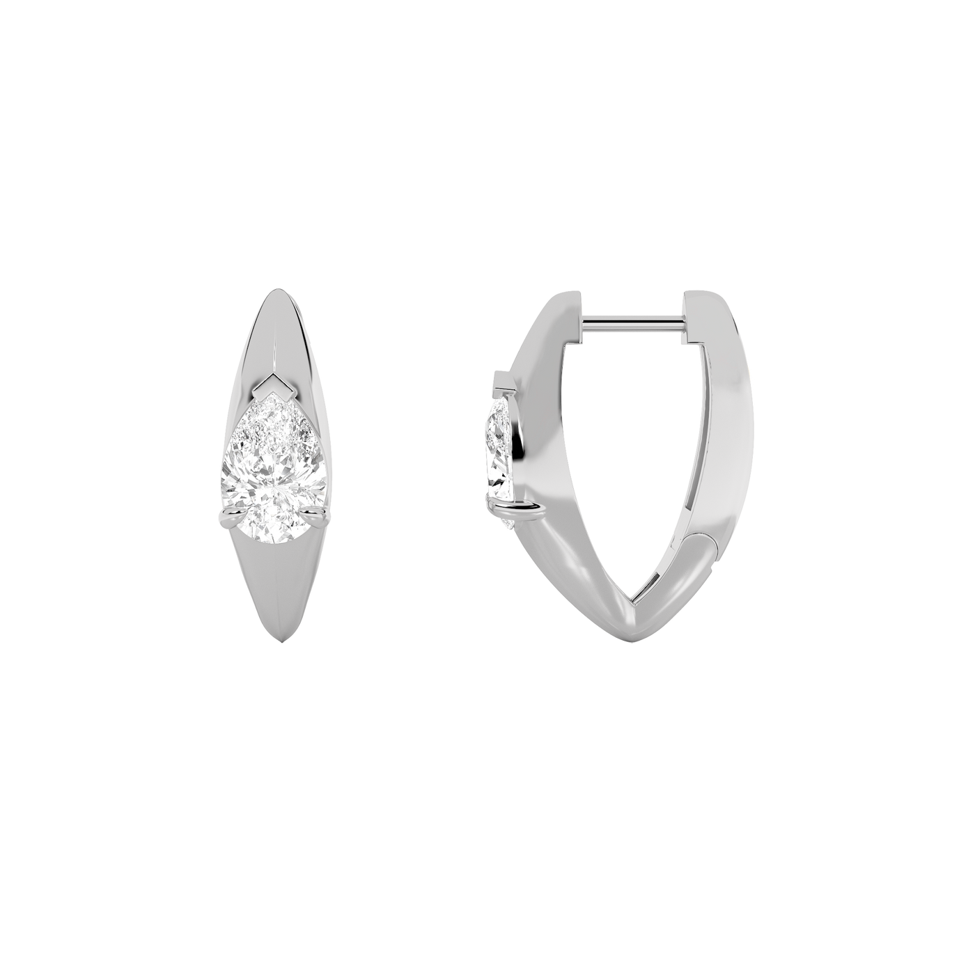 14KW Lab Diamond Huggie Earrings 1.9ctw F+VS+