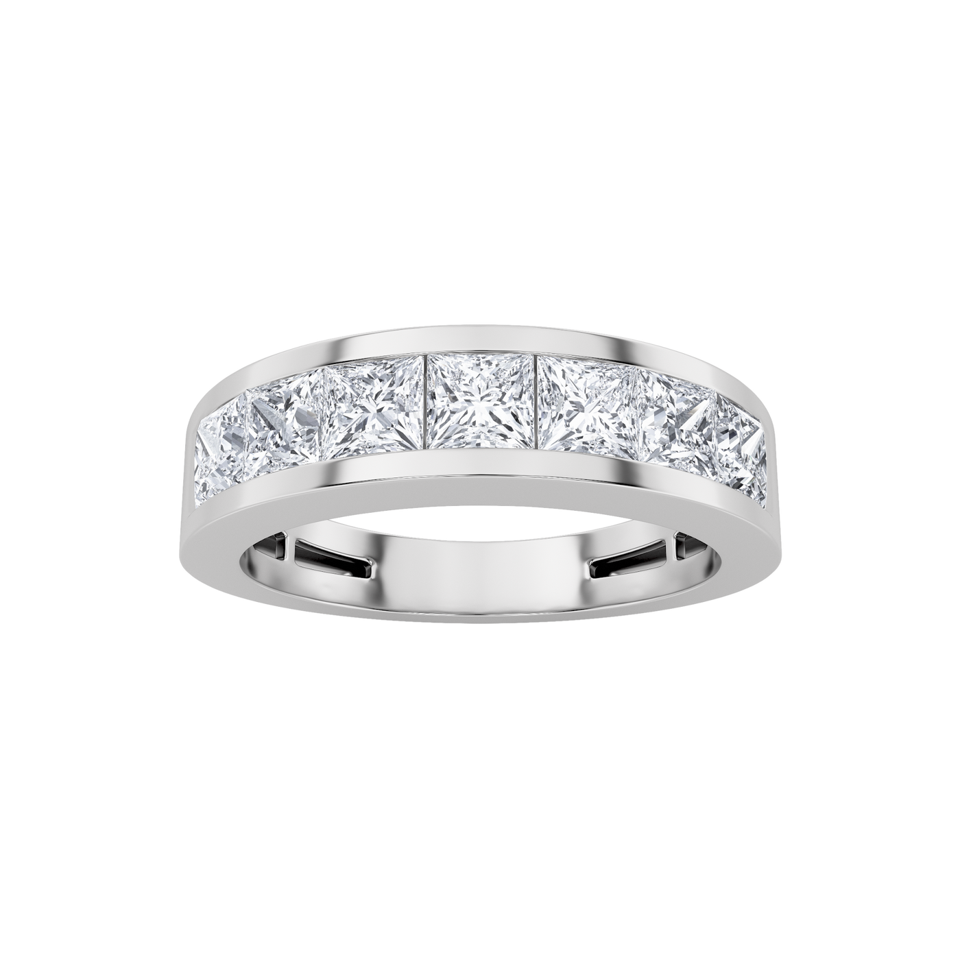 14K White Gold 2ct Lab Diamond Channel Anniversary Ring