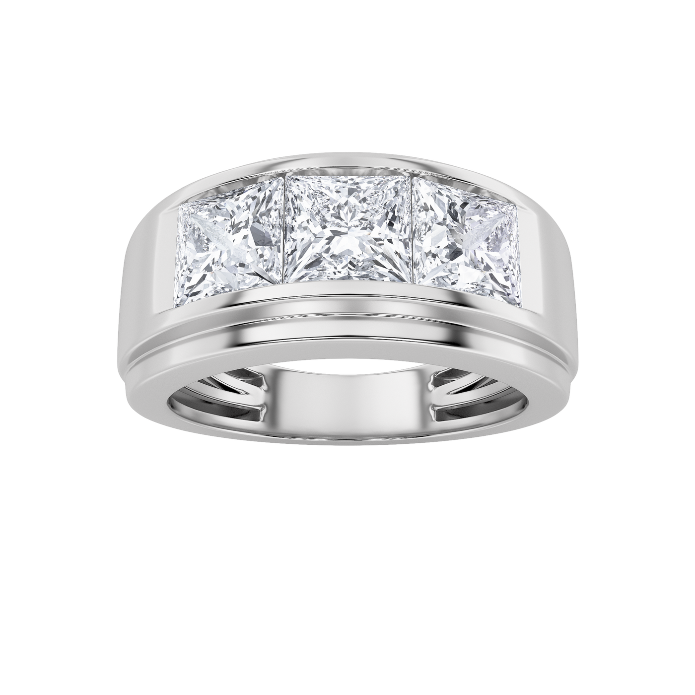 14KW 3ct F+ VS+ Lab Diamond Channel Ring