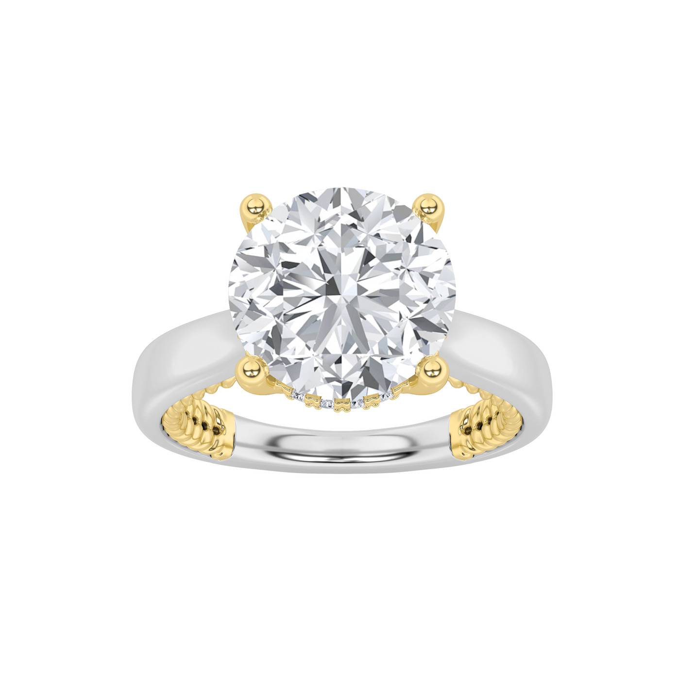 14K WY 3.5ct Lab Diamond Solitaire Engagement Ring