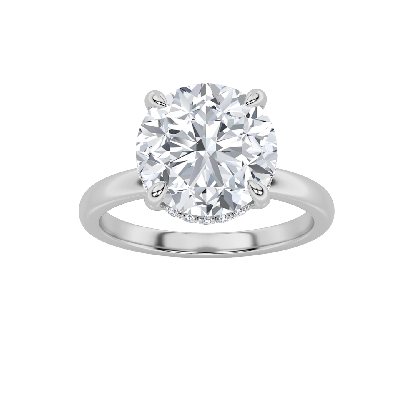 14KW 3.5ct Lab Diamond Solitaire Engagement Ring