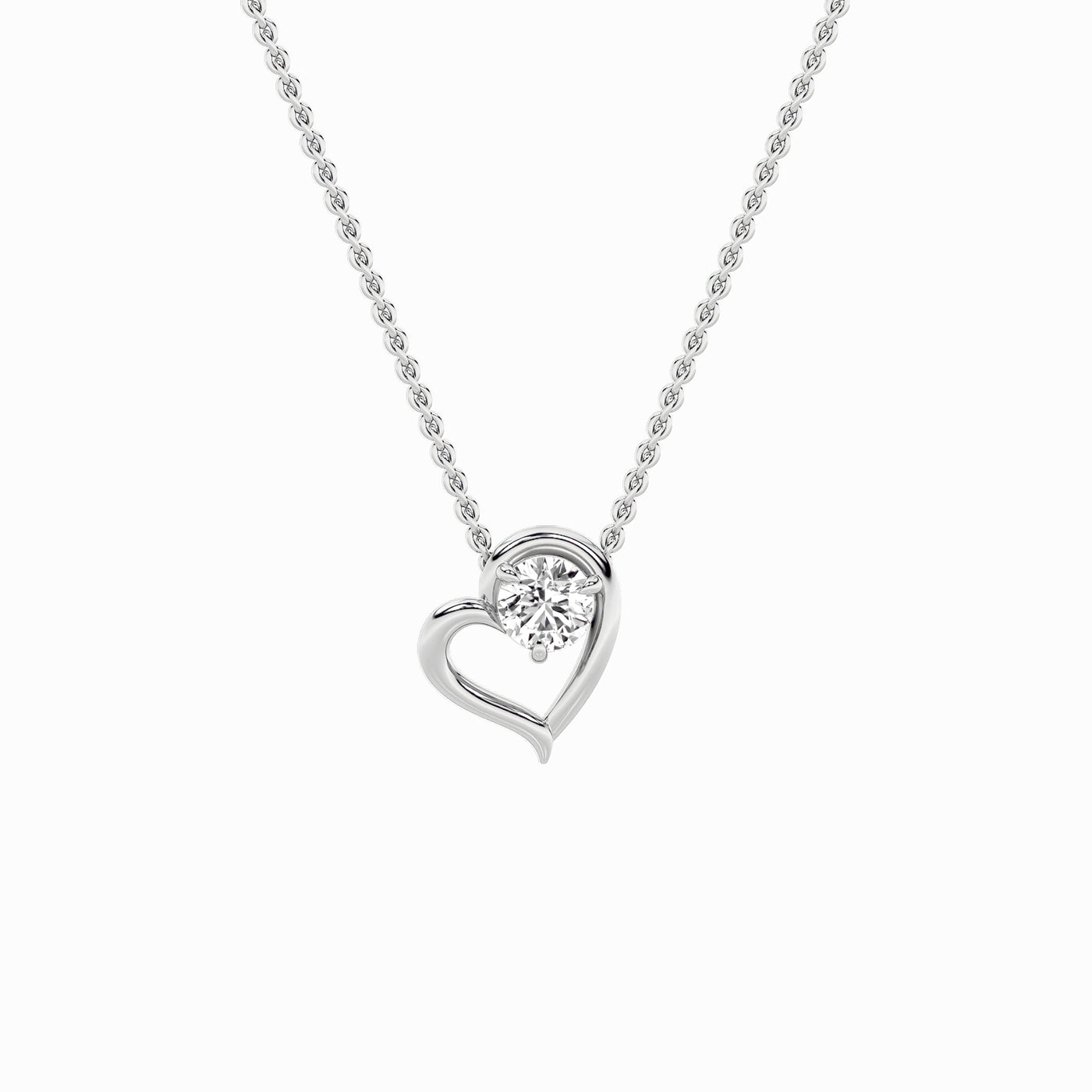 14KW 0.5ct Lab Diamond Solitaire Pendant Necklace