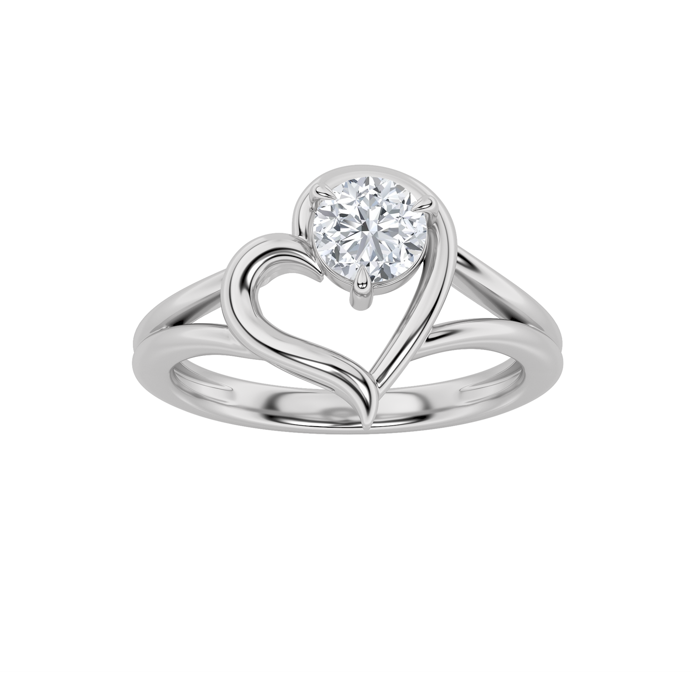 14K White Gold 0.5ct Lab Diamond Solitaire Ring Sz 7