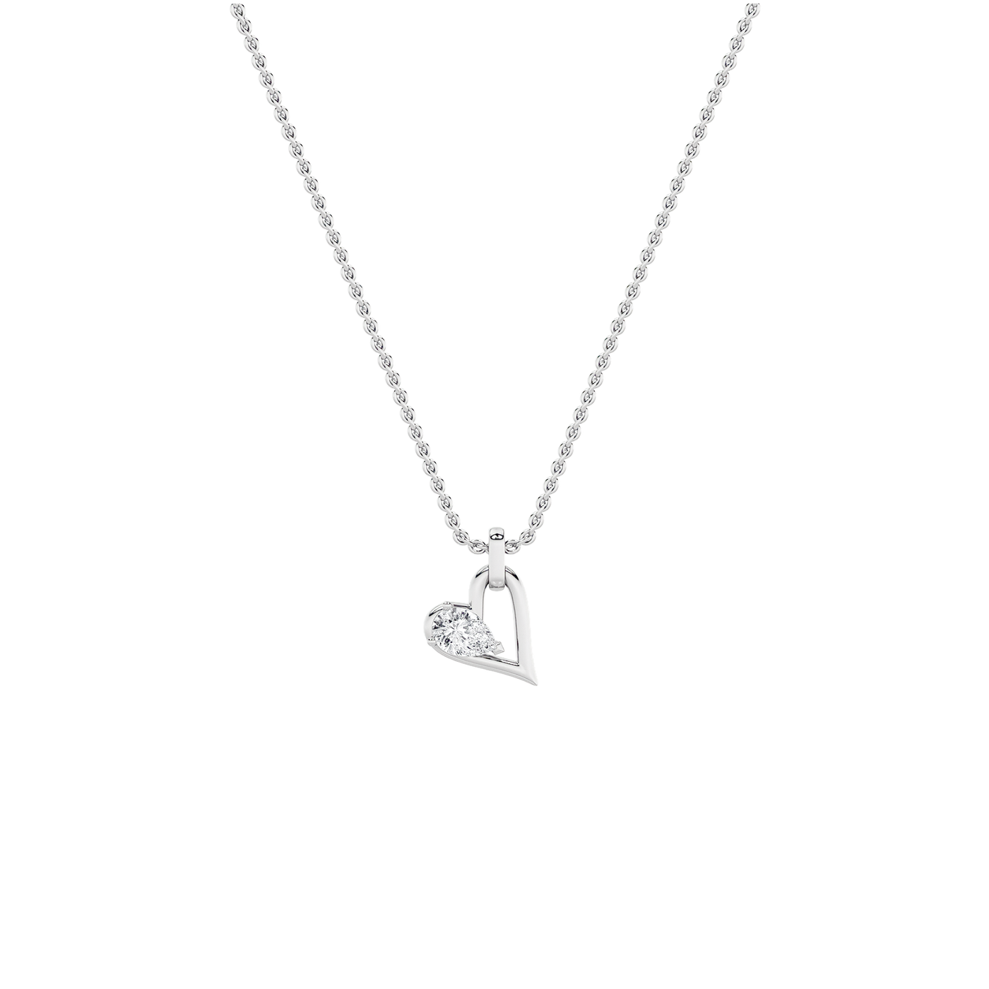 14KW 1.51ct F+VS Lab Diamond Contemporary Pendant