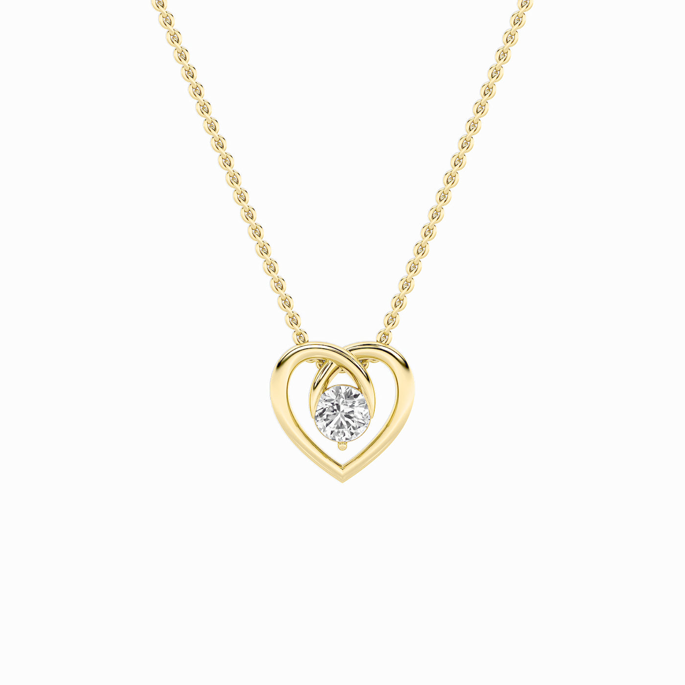 14KW 1.5ct F+VS+ Lab Diamond Solitaire Pendant