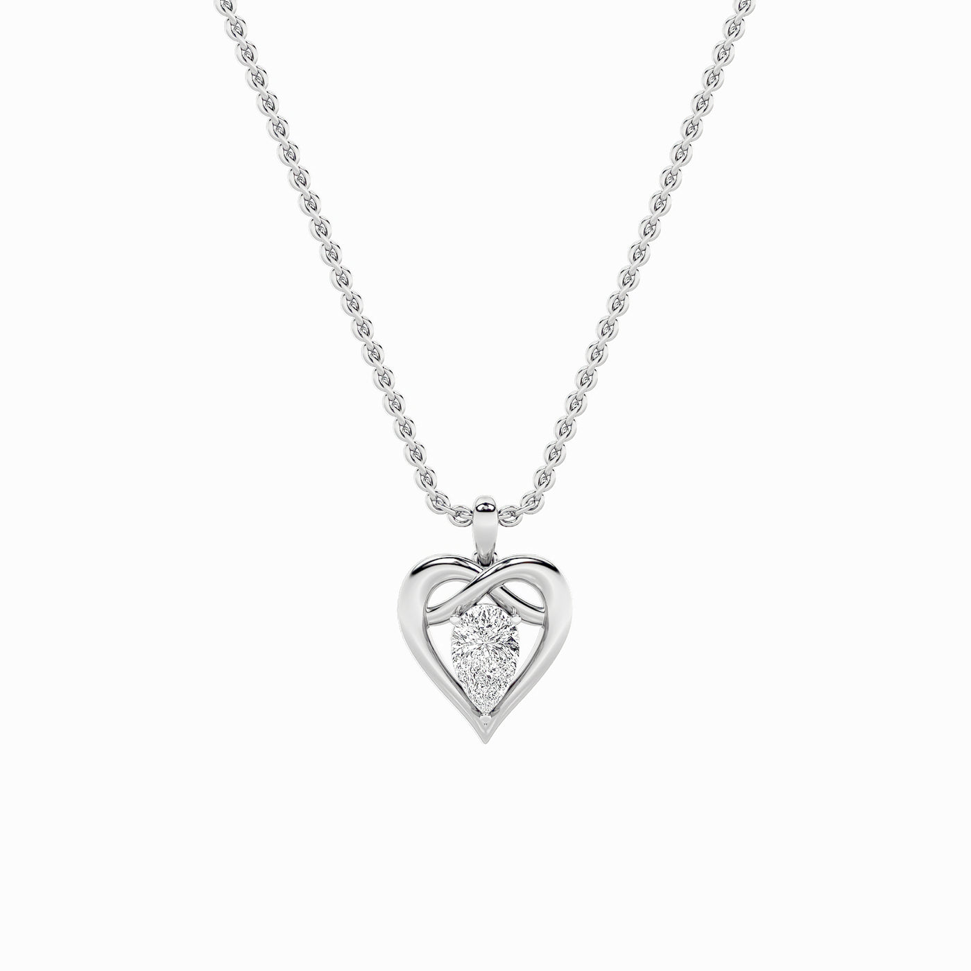 14K White Gold Lab Diamond Solitaire Pendant 2ct