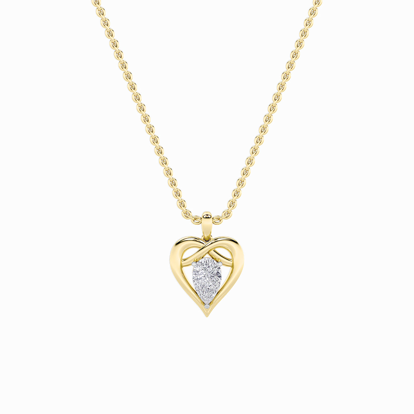 14KY 2ct Lab Diamond Solitaire Pendant