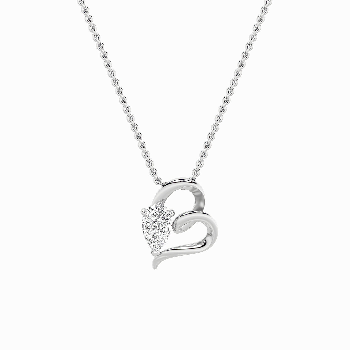 14K White Gold Lab Diamond Solitaire Pendant 2ct